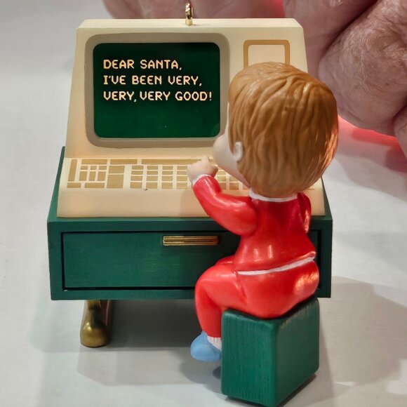 1990 Hallmark Keepsakes Letter To Santa Ornament Magic Light Computer With Box - Picture 1 of 10